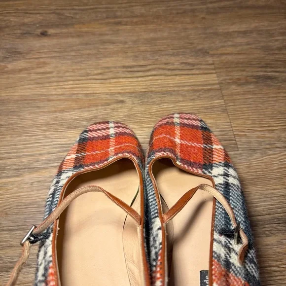 Kate Spade Plaid Mary Jane Flats Leather Trim 9.5 - Picture 11 of 12